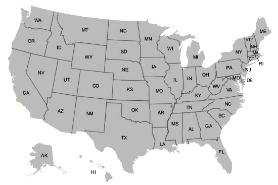 U.S. Map; pick a state, any state!